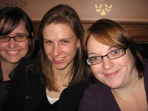 Jess Barnes, Jess Lacy, and me at the Golden Bee just before I left Colorado Springs.