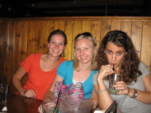 Kelly, Ashley, and Grace up for some Irish pub fare