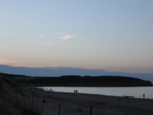 The North Rustico beach at sunset